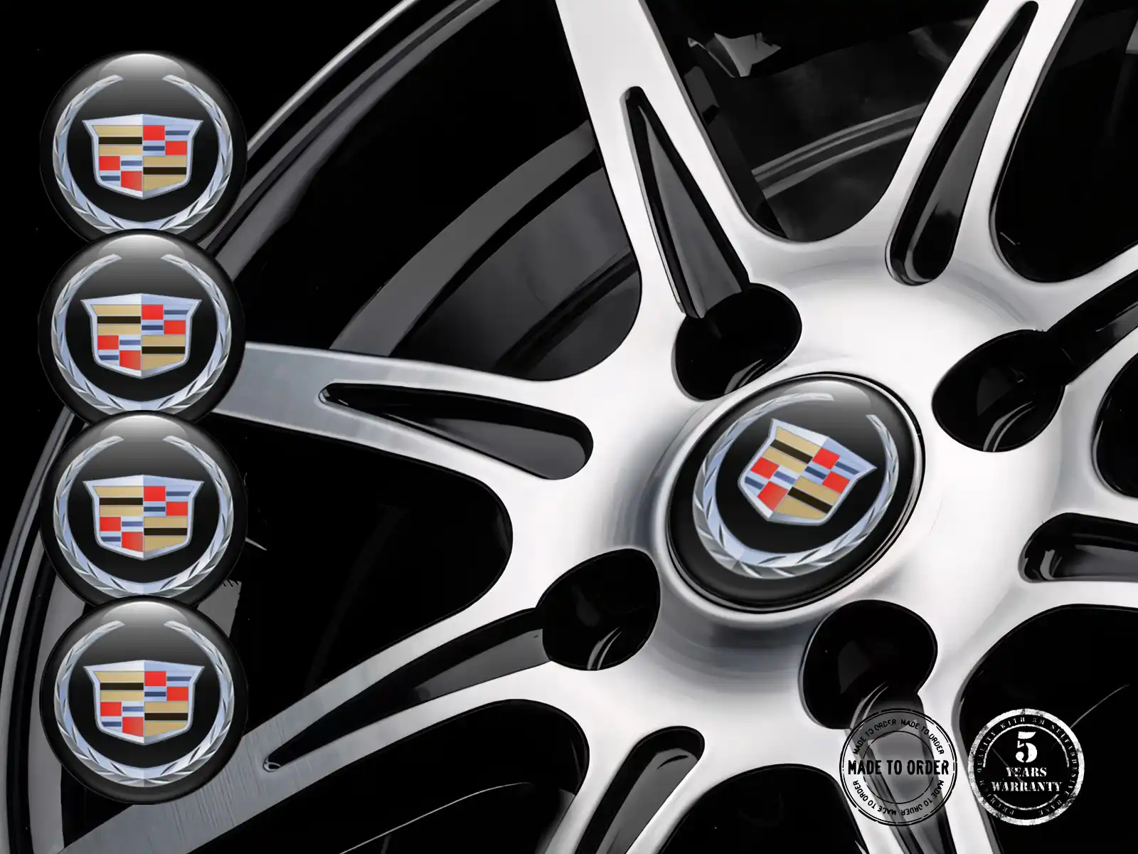 Cadillac Radembleme Stil Hochwertige Gewölbte Labels
